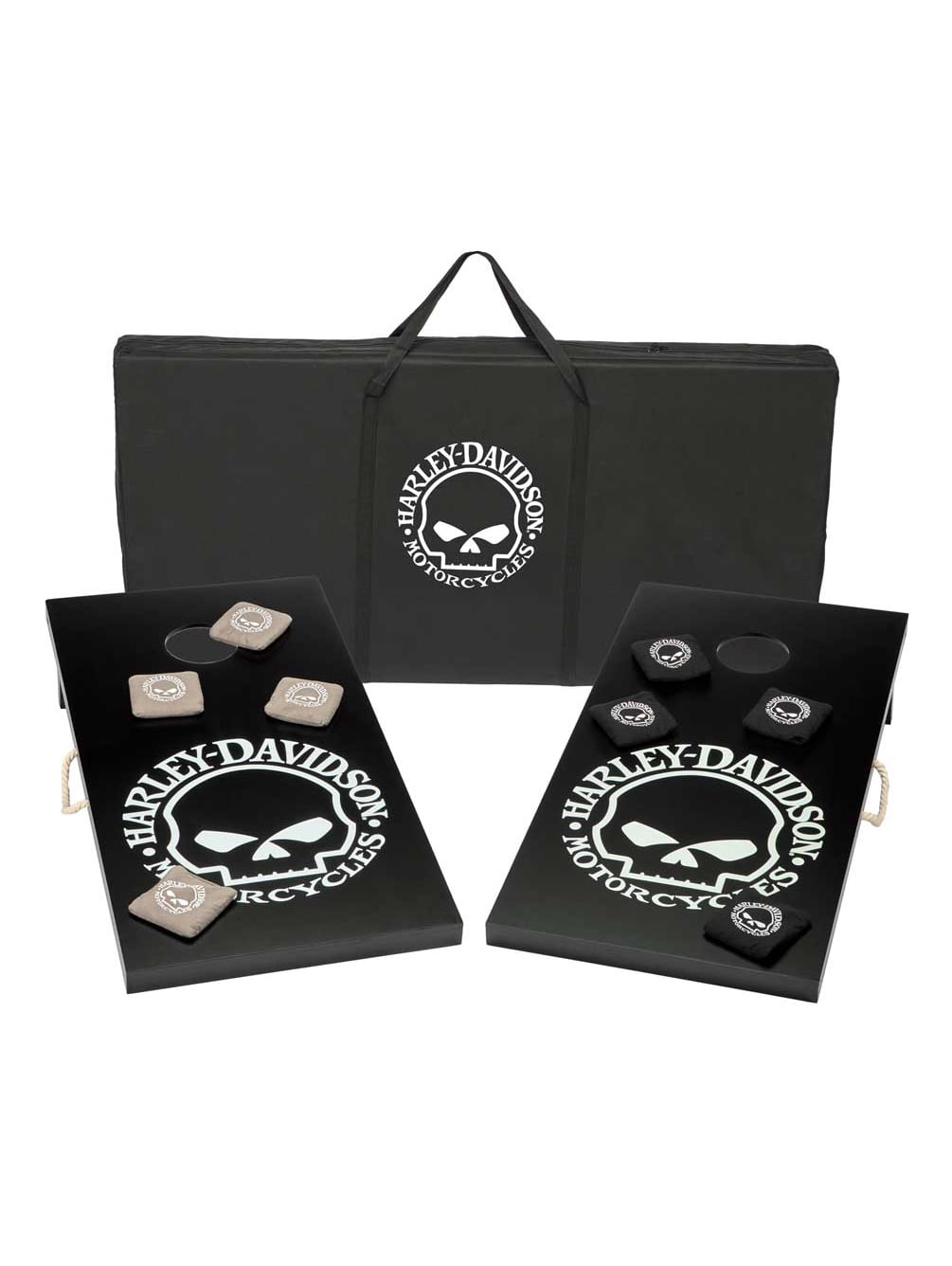 Harley-Davidson Willie G Skull Bean Bag Toss Yard Game w/ Bag - Black & White, Harley Davidson