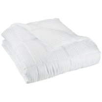 All-Season Luxurious Striped Down Alternative Comforter, Full/Queen, White