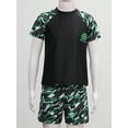 thumbnail image 3 of iEFiEL Kids Boys 2-piece Swimsuit Quickly-dry Camouflage Print Swimwear Pool Swimming Bathing Suit Black 9-10, 3 of 7