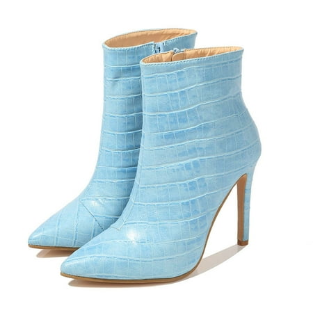

Clearance Sales Online Deals Juebong Women s Winter Fleece Warm Boots Pointed Side Zipper 10.5cm Stilettos Heels Boots