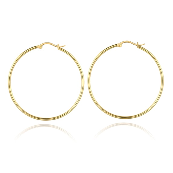TINGN Gold Hoop Earrings for Women 14K Gold Plated 925 Sterling Silver Post Hypoallergenic Earrings