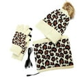 thumbnail image 2 of ZHOGXU Winter Beanie Hat Scarf Gloves Set For Women And Men Leopard Print Caps Long Scarf Touchscreen Gloves Knitted Warm Comfortable Outfits 3 Pack For Daily Wear Yellow One Size, 2 of 4