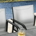 thumbnail image 6 of Nuu Garden 3 Piece Patio Bar Set, High Stools Set with Rectangular Bar Table, All Weather Textilene Outdoor Bar Stools Chair Set of 2, Gray, 6 of 10