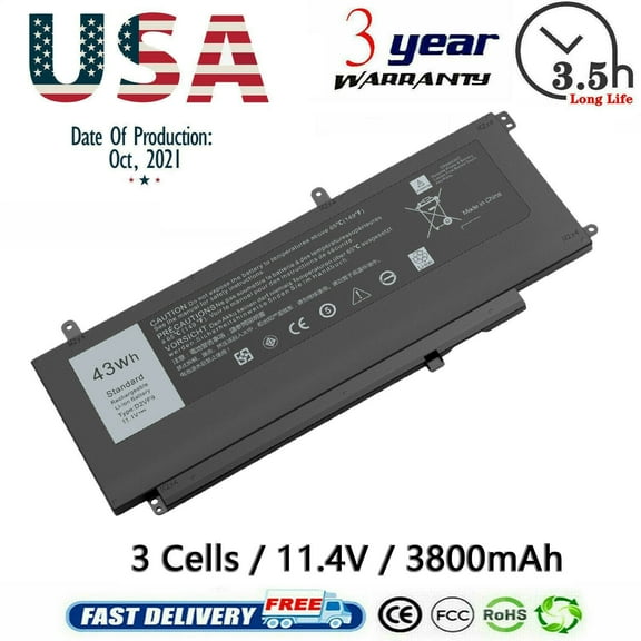 43Wh D2VF9 Battery For Dell Inspiron 15 7547 7548 14 5000 5459 5459D 0PXR51 FAST