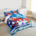 thumbnail image 3 of Feelyou Blue Cartoon Snowman Twin Comforter Sets, Merry Christmas Bedding Set, 2pcs, 3 of 8