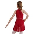 thumbnail image 3 of Lejafay Kids Girls Sleeveless Mock Neck Ice Skating Ballet Latin Dress Shiny Sequins Rhinestones Burgundy 12, 3 of 7