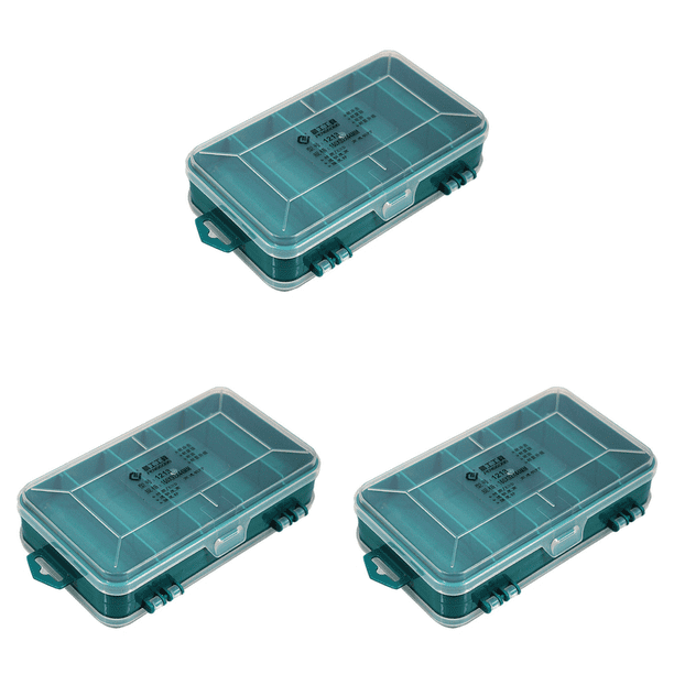 Caja Almacenamiento Piezas Pequeñas Doble Cara Herramientas Plástico para Hardware() Verde