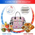 thumbnail image 4 of Butterfly and Pastel Pink Pattern Insulated Leakproof Lunch Box for Women, Large Lunch Bag for Tween Teen Adult, Loncheras Para Mujer for Work Beach Travel Picnic Camping, 4 of 6