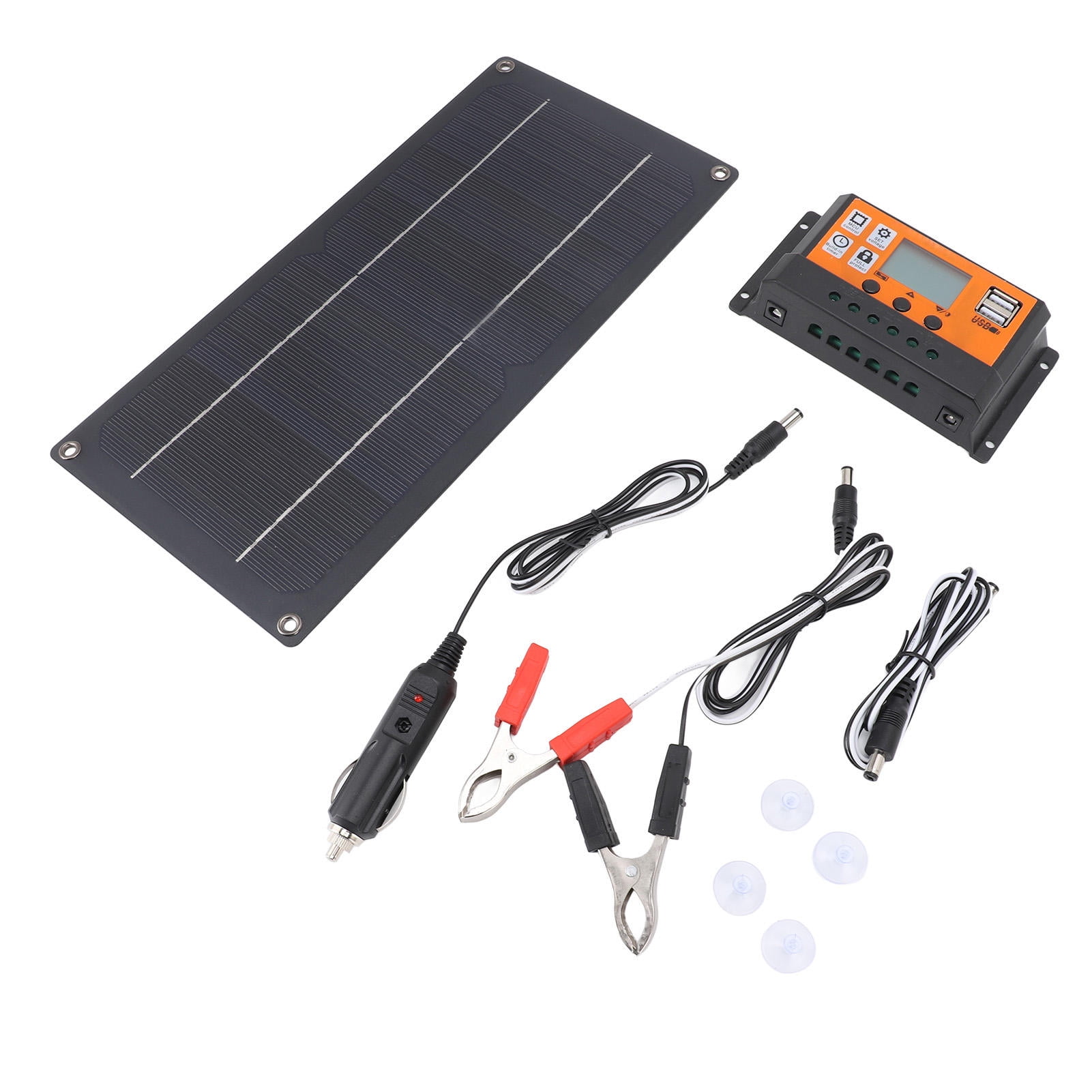 YAHHU 60W Monocrystalline Solar Panel Controller Kit – 12V/24V Adaptive Charger, 100A, Ideal for RV, Car, Boat, and Solar Street Lights
