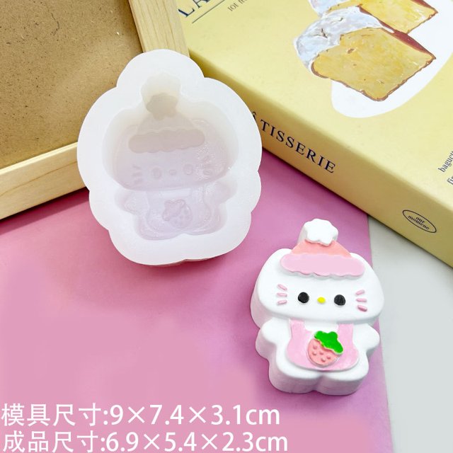 Sanrio Kawaii Anime Hello Kitty moldes de silicona varias herramientas para hornear pasteles botellas de cera azúcar queso helado moldes para jabón
