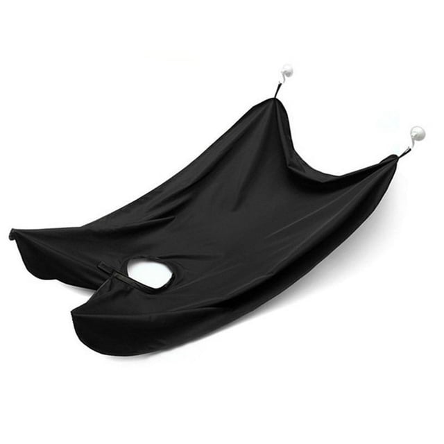 Paño de afeitar para barba, paño de fijación para barba, paño de limpieza para barba, paño para recortar barba (paño negro + ventosa transparente)