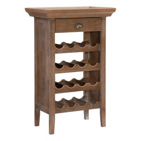 Linon Talon Wood Wine Storage Cabinet in Brown