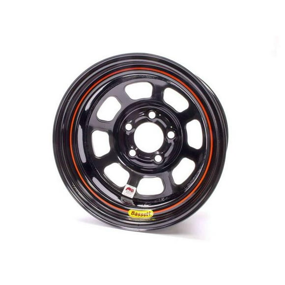 Bassett 58DC3I IMCA D-Hole Wheel - 15 x 8 in. - 5 x 4.75 in. - Black - 3 in. Back Spacing - 19 lbs