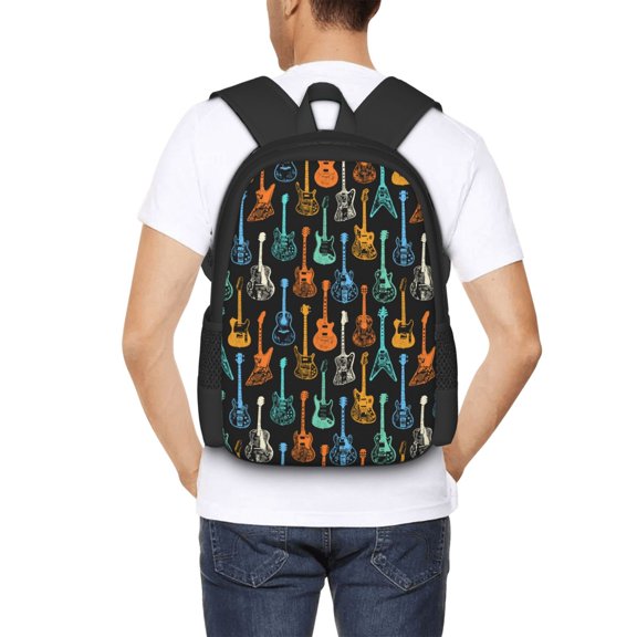Ratiio Colorful Guitar Backpack for Men and Women - Durable 600D Oxford Cloth -Large Capacity, Water-Resistant School, Travel, and Hiking Bag