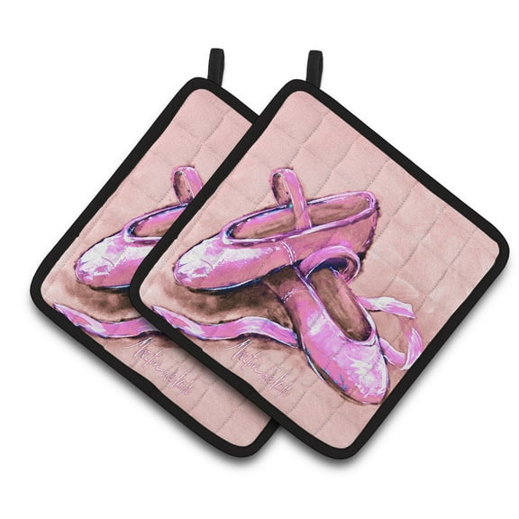 Carolines Treasures MW1305PTHD Ballet Shoes Pink Pair of Pot Holders , 7.5HX7.5W, multicolor