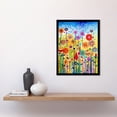 thumbnail image 2 of Tall Mixed Flowers Folk Art Watercolour Painting Art Print Framed Poster Wall Decor 12x16 inch, 2 of 5