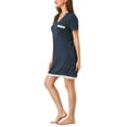 thumbnail image 5 of INSPIRE CHIC Women's Lace Short Sleeve V Neck Soft Sleepwear Polka Dots Nightgowns Blue Medium, 5 of 7