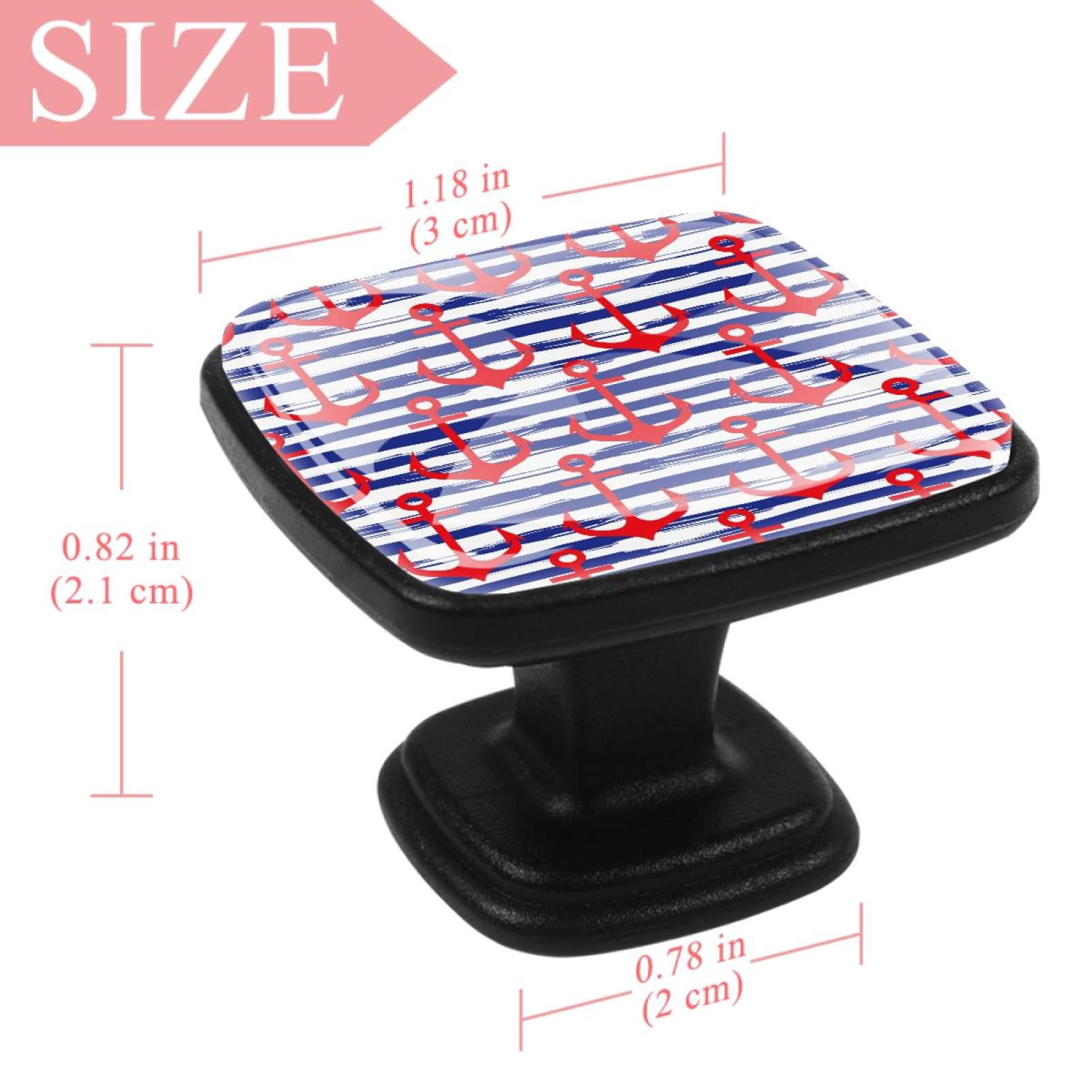 4 Pcs Square Cabinet Handle Cupboard Knob Drawer Pulls Handle Anchor Drawer Knobs with Screws Furniture Decoration