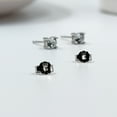 thumbnail image 3 of 6 Mm Square Princess cut Diamond White CZ Solitaire Stud Minimalist Handmade Gift Studs with Pushback 925 Silver, 3 of 7