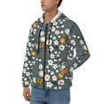 thumbnail image 3 of Goofa Flowers and Bee Pattern Mens Full-zip Hoodie, Zip-up Pullover Hooded Sweatshirt, Kangaroo Pocket Hoodie Ideal for Daily Wear, Travel, and Home-Medium, 3 of 5