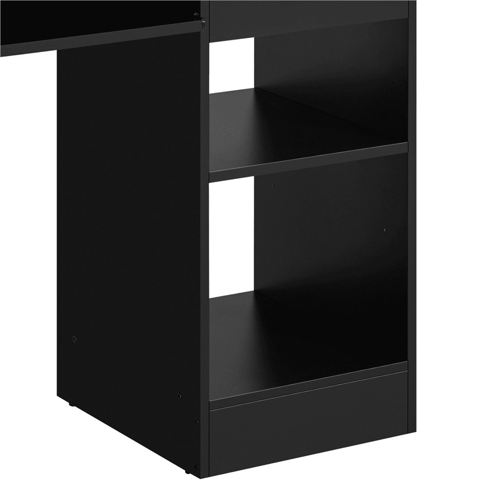 Yaheetech Home Office Computer Desk Laptop Table with Drawers Storage Shelf Keyboard Tray Black