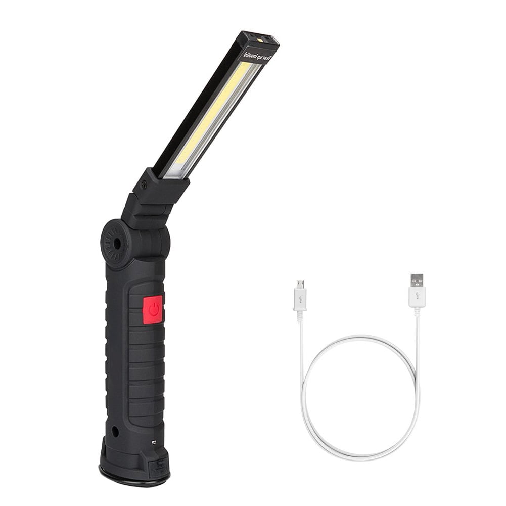 Portable 5 Mode COB Flashlight Torch USB Rechargeable LED Work Light Magnetic ❦❦ 