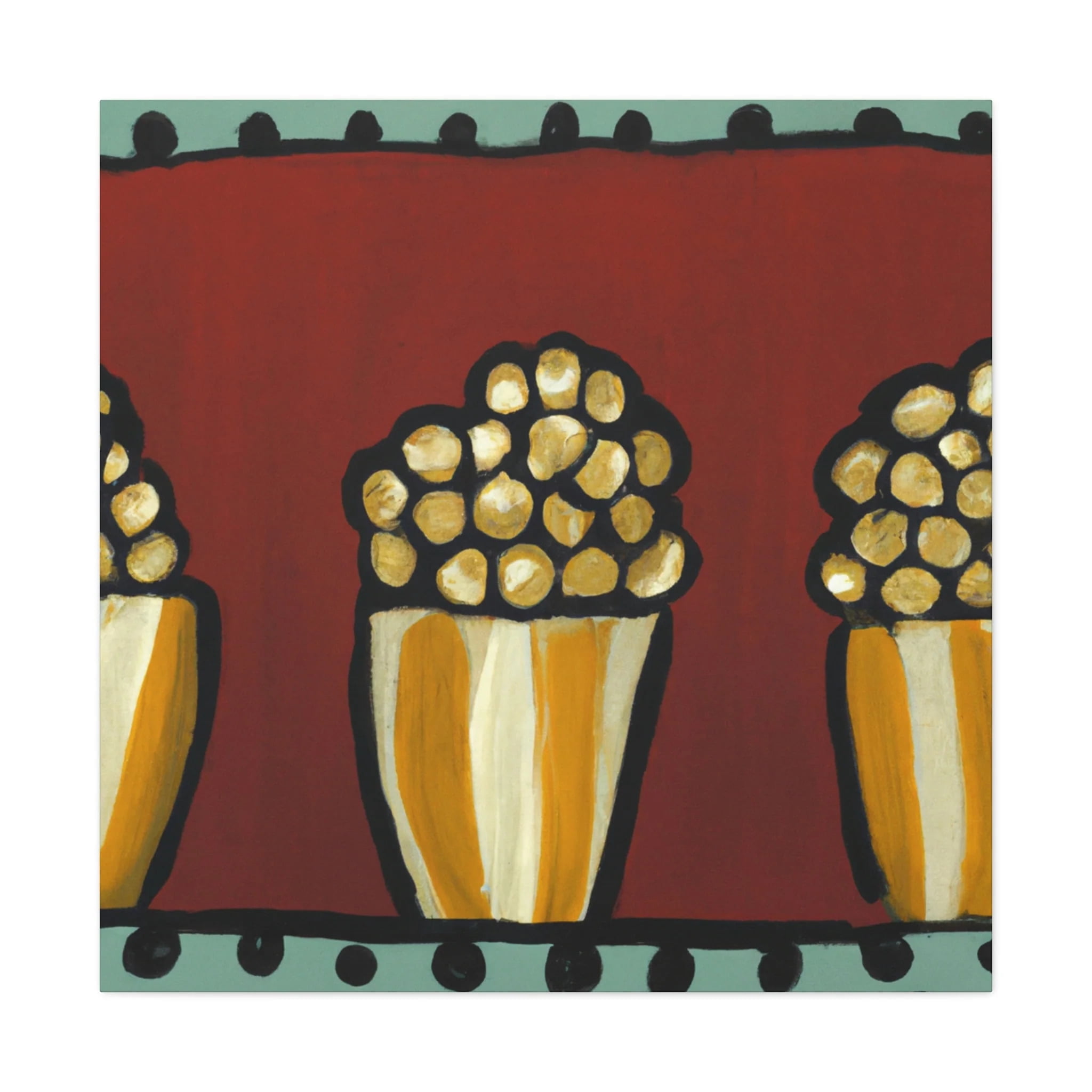 Popcorn Folk Painting Canvas