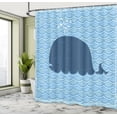 thumbnail image 5 of Ambesonne Whale Shower Curtain, Sea Animal Wavy Patterns, 69"Wx84"L, Blue, 5 of 5