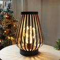 thumbnail image 6 of 9" Black Metal Bedside LED Table Lamp With Brown and Black Novelty Shade, 6 of 10