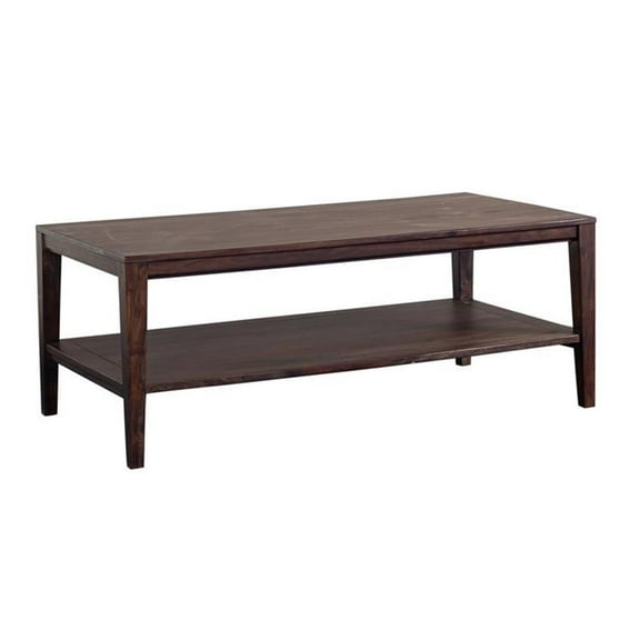 Hawthorne Collections Solid Sheesham Wood Coffee Table - Gray