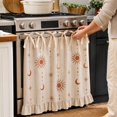thumbnail image 3 of Farmhouse Oven Curtain with Ties & Ruffle Trim Celestial Sun Moon Cozy Stove Skirt for Cabinet Seasonal & Everyday Kitchen Decor, 3 of 4
