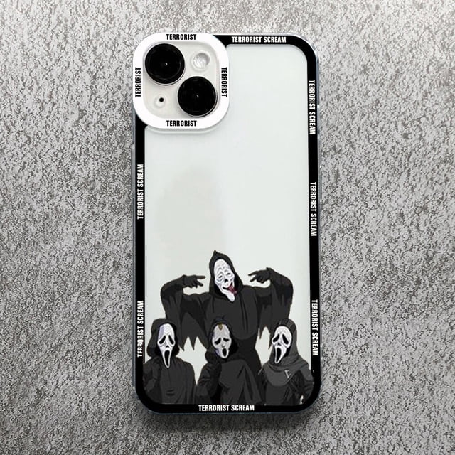 Funda de teléfono de Arte de grito de terror de Ghostface, carcasa a prueba de golpes para iPhone 14, 13, 12, 11 Pro Max, Mini, 7, 8 Plus, SE, X, XS, MAX, XR Fivean unisex