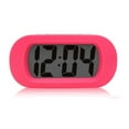 thumbnail image 2 of LED Alarm Clock with Snooze Night Light Light Table Desktop Bedside Table Bedside Alarms Silicone Shell LCD Screen Bell Home Travel Office Dorm Pink, 2 of 9