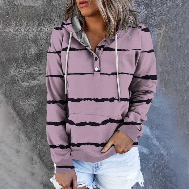 ICHUANYI Clearance Women's Fashion Printed Pocket Long Sleeve Blouse Casual Tops Sweatershirt Button Hoodies ICHUANYI "ICHUANYI"