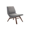thumbnail image 2 of Saltoro Sherpi Fabric Upholstered Lounge Chair with Ottoman, Gray and Brown, 2 of 2
