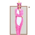 thumbnail image 1 of Pijama de una pieza con dibujos de animales para niños, ropa de hogar de manga larga de franela con diseño de caballo y cielo estrellado de arcoíris, 1 of 6