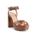 thumbnail image 2 of Tacones de Plataforma para Dama Tipo Sandalia Davenia de Piel Café, 2 of 5