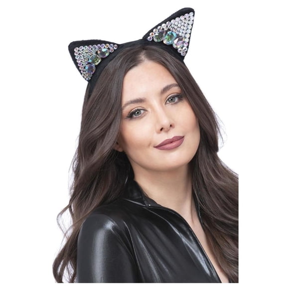 Smiffys Womens Jewelled Cat Ears Headband