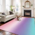 thumbnail image 3 of Area Rug 60×96in, Pink Blue Purple Gradient Floor Carpet Living Room Rug, Simple Watercolor Non-Slip Welcome Mat Indoor Rugs for Bedroom Dining Room, 3 of 9