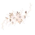 thumbnail image 1 of Diadema de flores de tela con hojas doradas, tocado de perlas con diamantes de imitación, decoración para el cabello de novia, joyería de boda para mujer, fiesta, 1 of 7