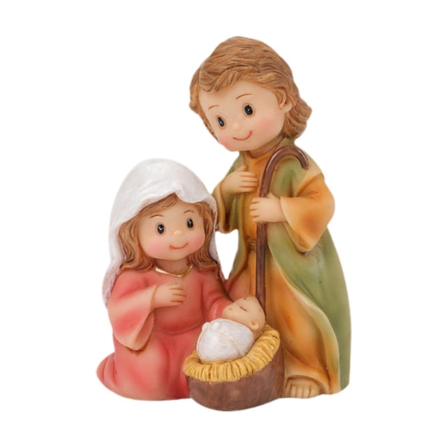 Colección de manualidades con escena de la Natividad navideña, regalo, figura de la Sagrada Familia, estantería Sin luz