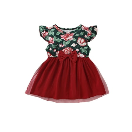 

Bagilaanoe Newborn Baby Girl Summer Dress Flying Sleeve A-line Princess Dresses 3M 6M 9M 12M 18M 24M Infant Casual Swing Sundress