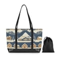 thumbnail image 7 of FORMRS Canvas Laptop Tote Bag for Women with 15.6" Computer Compartments Shoulder Handbag, Winter Village, 7 of 7