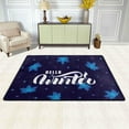 thumbnail image 2 of SKYSONIC Hello Winter Non-Slip Area Rug, Blue Maple Leaf Floor Carpet Comfort Floor Mats Decor for Indoor Front Porch Living Room Bedroom Kitchen, 36"x24", 2 of 5