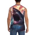 thumbnail image 4 of Fotbe Dramatic Shark Attack Men's Camiseta sin Mangas Estampada para Hombres, Playera Casual para Gimnasio, Entrenamiento, Playa-3X-Large, 4 of 7