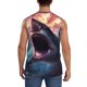 thumbnail image 4 of Balery Dramatic Shark Attack Camisetas sin mangas para hombre, absorbe la humedad y protege contra el mal olor.-3X-Large, 4 of 7