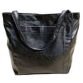 thumbnail image 5 of Women's Handheld Shoulder Bag Vintage Oil Wax Faux Leather Large Capacity Tote Bag with Pocket Simple Vintage Versatile, 5 of 10