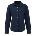 thumbnail image 2 of Women's Cutter & Buck Navy Chicago Bears  Advantage Eco Soft Pique Tri-Blend Long Sleeve Button-Up Shirt, 2 of 3
