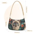 thumbnail image 3 of FORMRS Womens Shoulder Bag with Chain Strap Clutch Purse Cute Tote Handbag, Flowers and Cat, 3 of 7