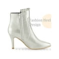 thumbnail image 3 of BLISSFUL STEP Pointed Toe Ruffle Stiletto Heel Ankle Boots for Women, 3 of 5